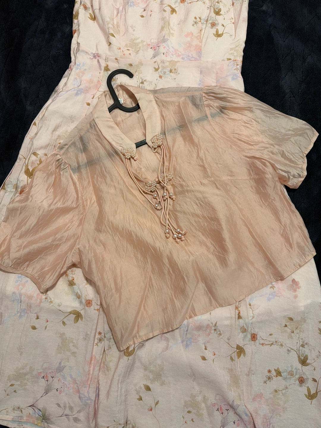 Light Pink Floral Dress and Blouse Set - photo 3