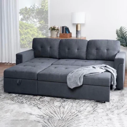 Grey Sectional Sofa with Storage Chaise - photo 2