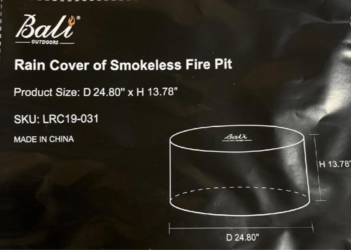 Bali Outdoors Rain Cover for Smokeless Fire Pit