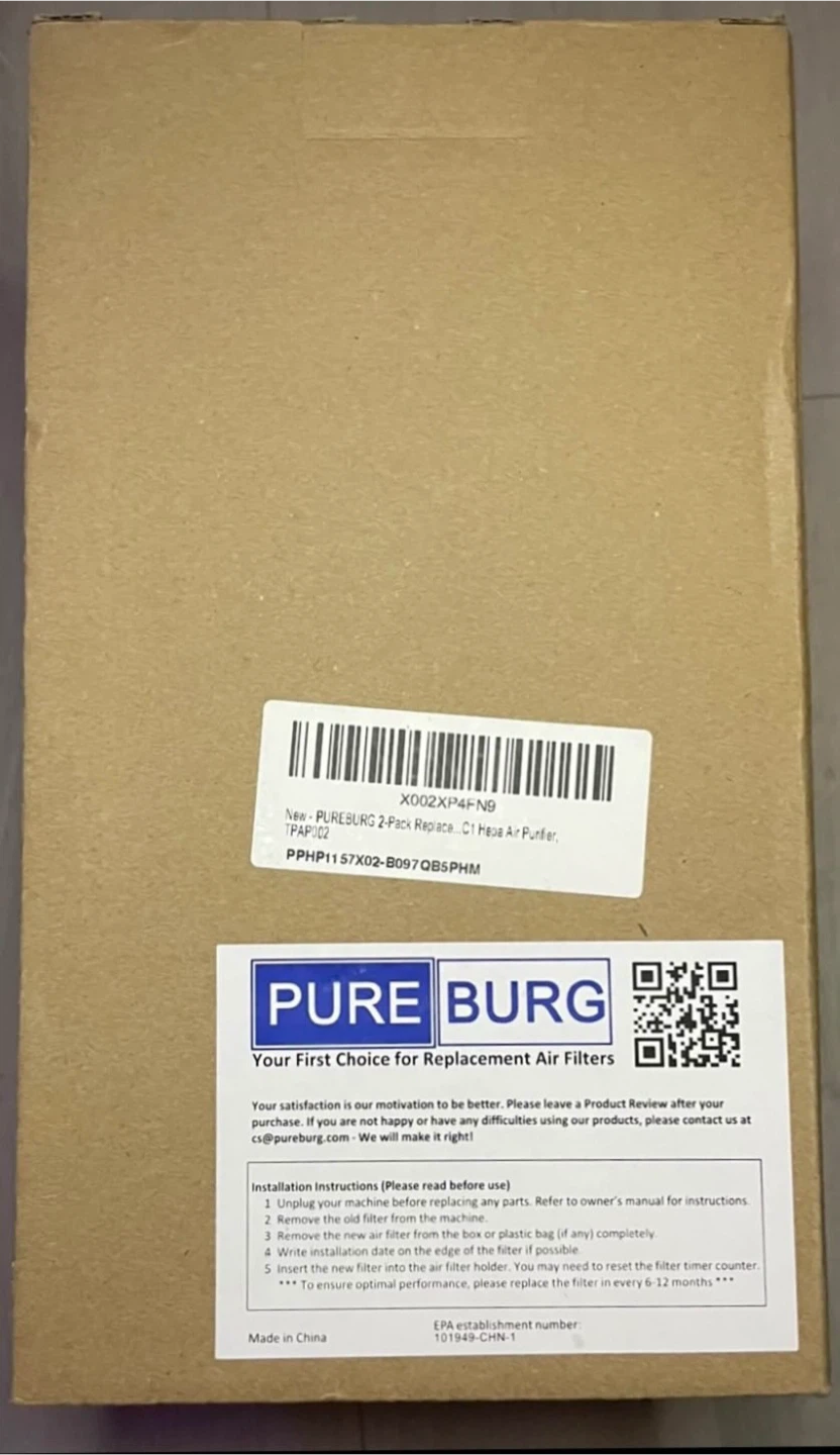New in Box PUREBURG True HEPA Filter 2-Pack TOPPIN C1 (TPAP002) - photo 3