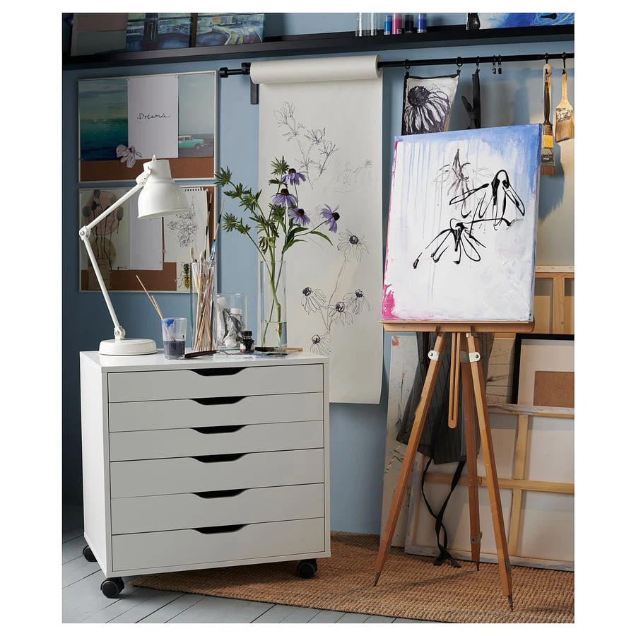 IKEA White ALEX Drawer unit on casters - photo 2