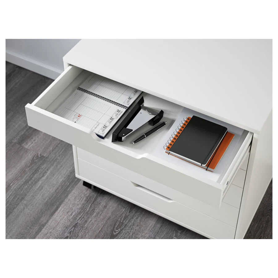 IKEA White ALEX Drawer unit on casters - photo 3