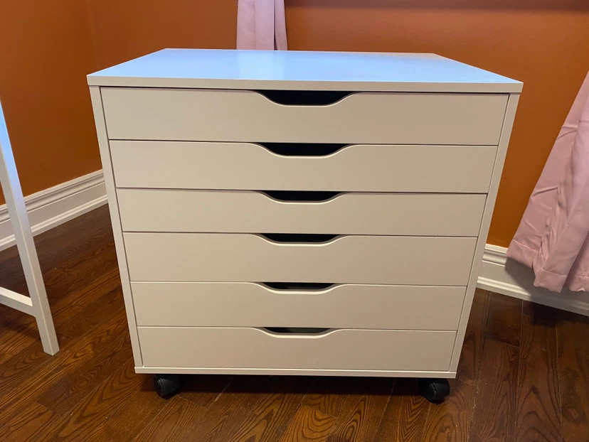 IKEA White ALEX Drawer unit on casters - photo 5