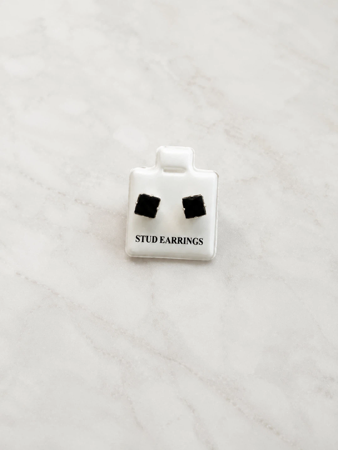 Black diamond stud  earrings