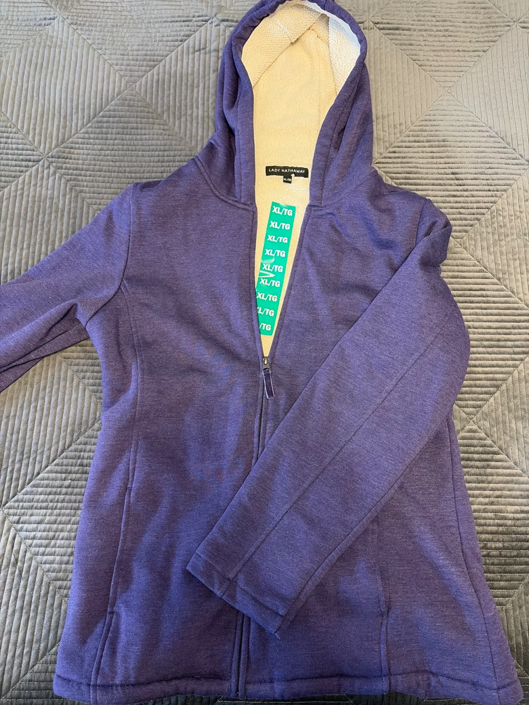 BRAND NEW Lady Hathaway Sherpa Lined zip up Hoodie