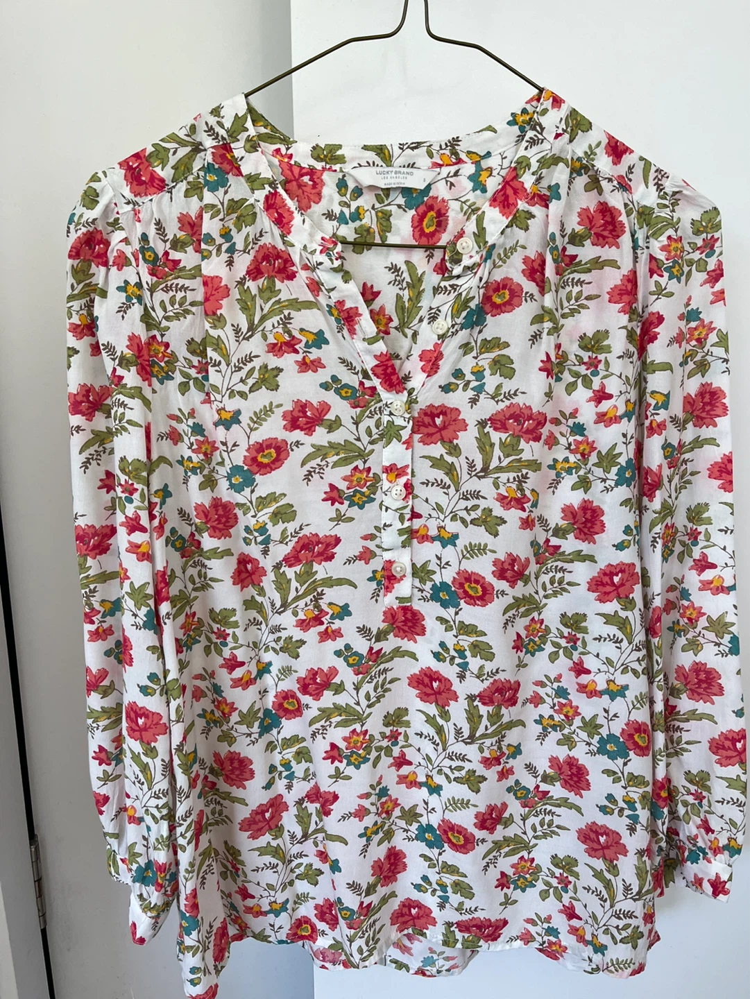 Lucky Brand Floral Print Blouse size S
