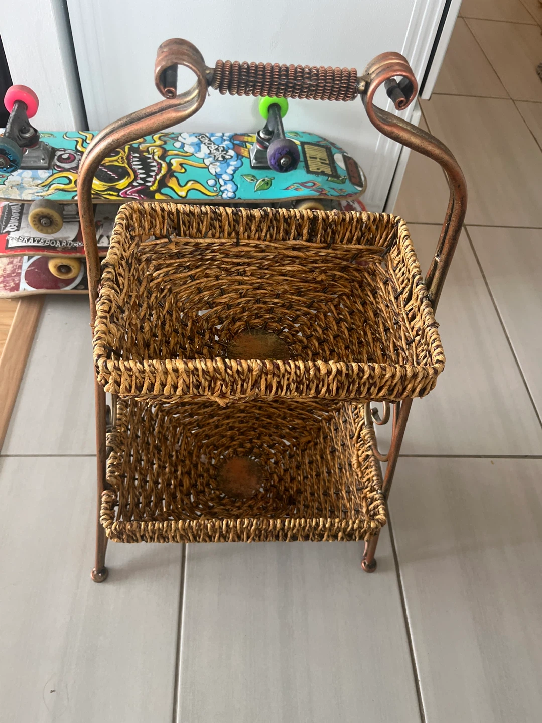 2-Tier Woven Basket Stand - photo 3
