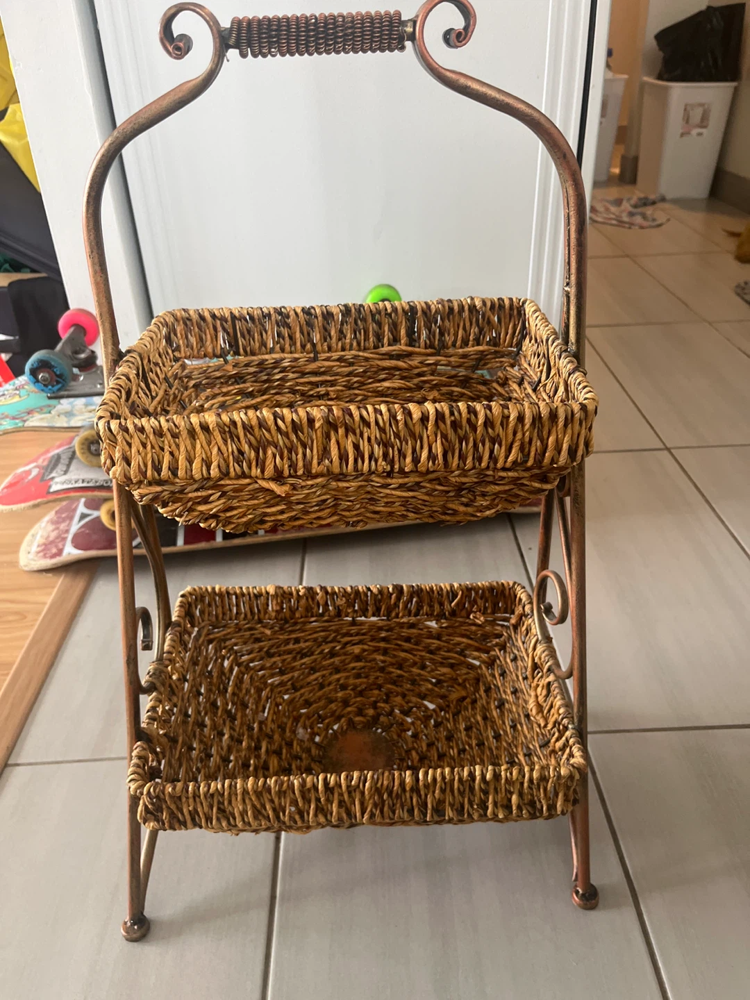 2-Tier Woven Basket Stand - photo 2