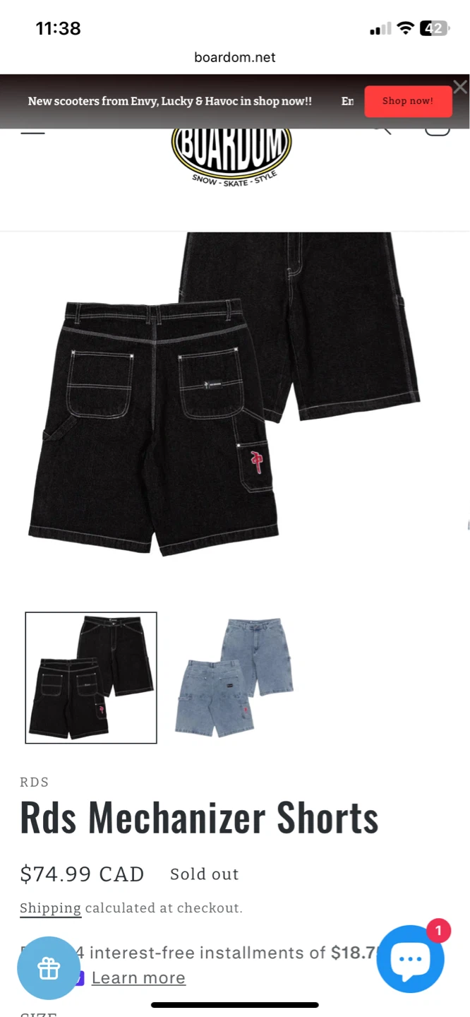 Red Dragon Denim Carpenter Shorts Size 34 - photo 5