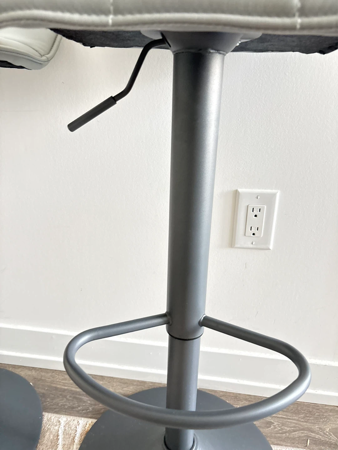 Pair of Grey Faux Leather Bar Stools - photo 5