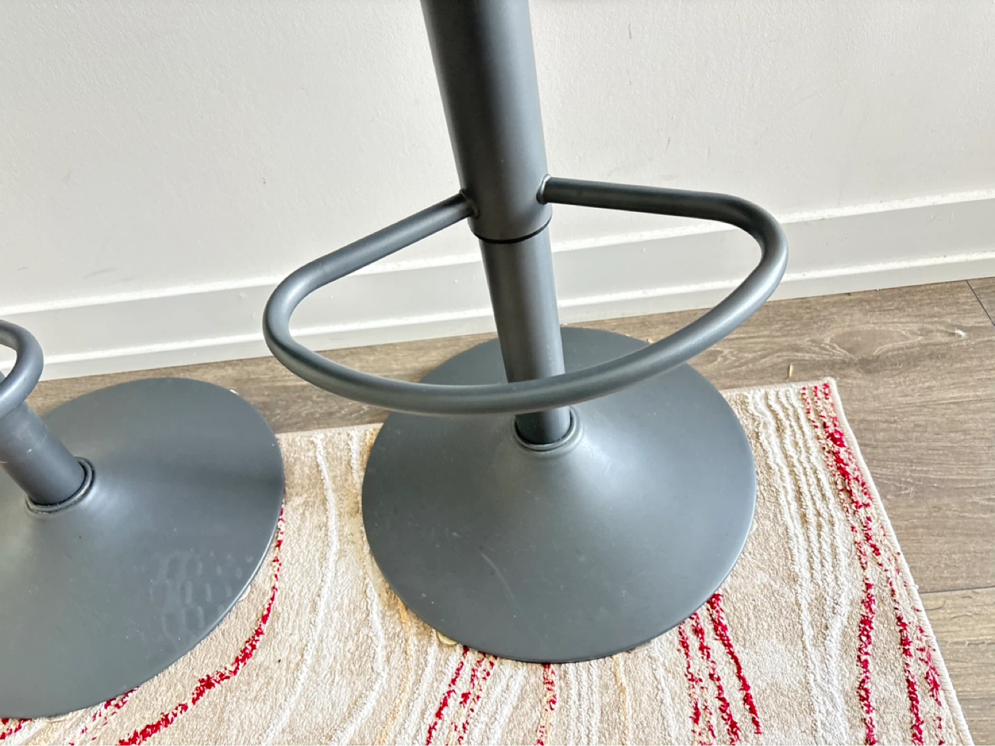 Pair of Grey Faux Leather Bar Stools - photo 4