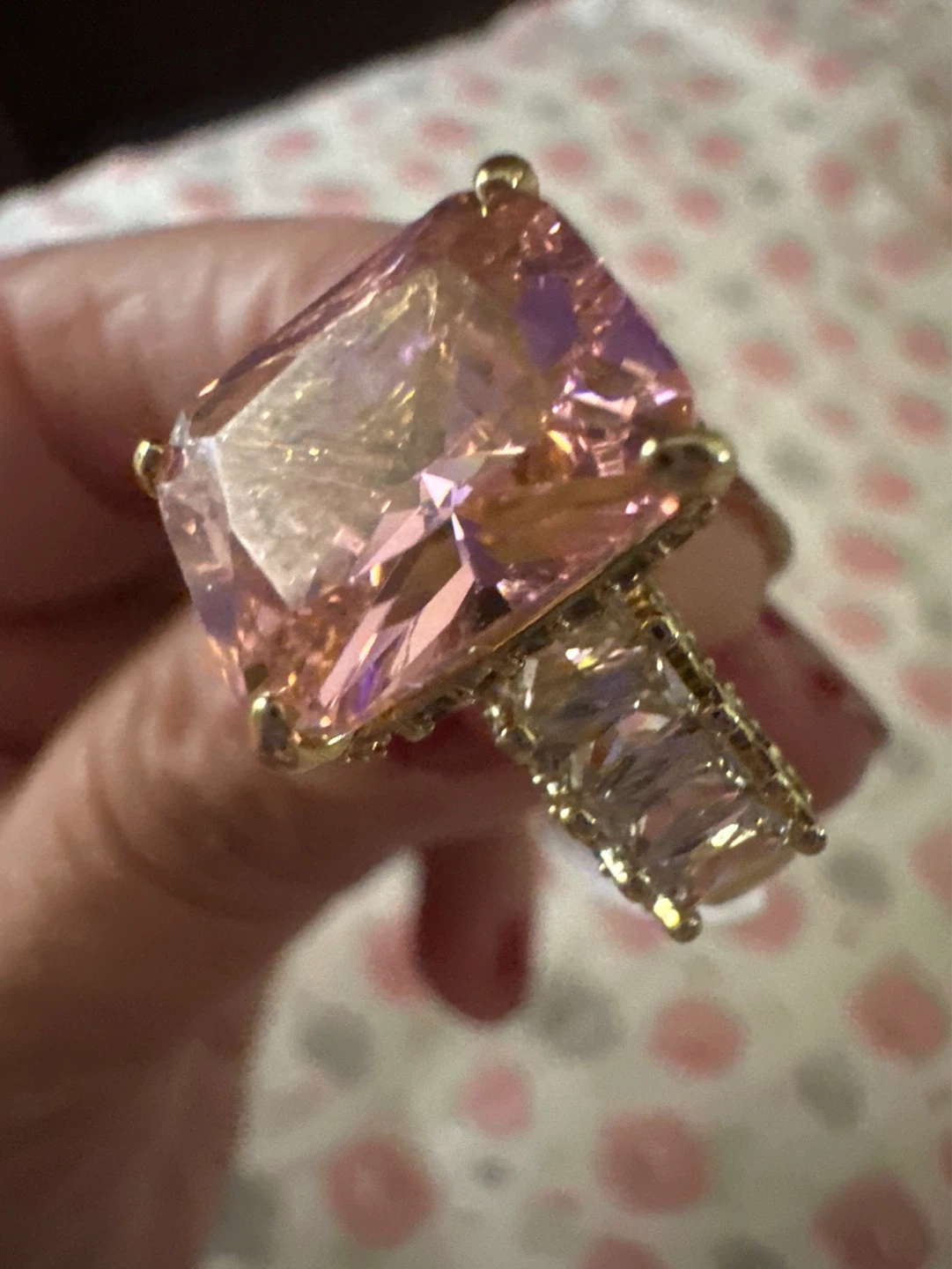 Xuping 14k gold laminated Pink Gemstone Ring - photo 3