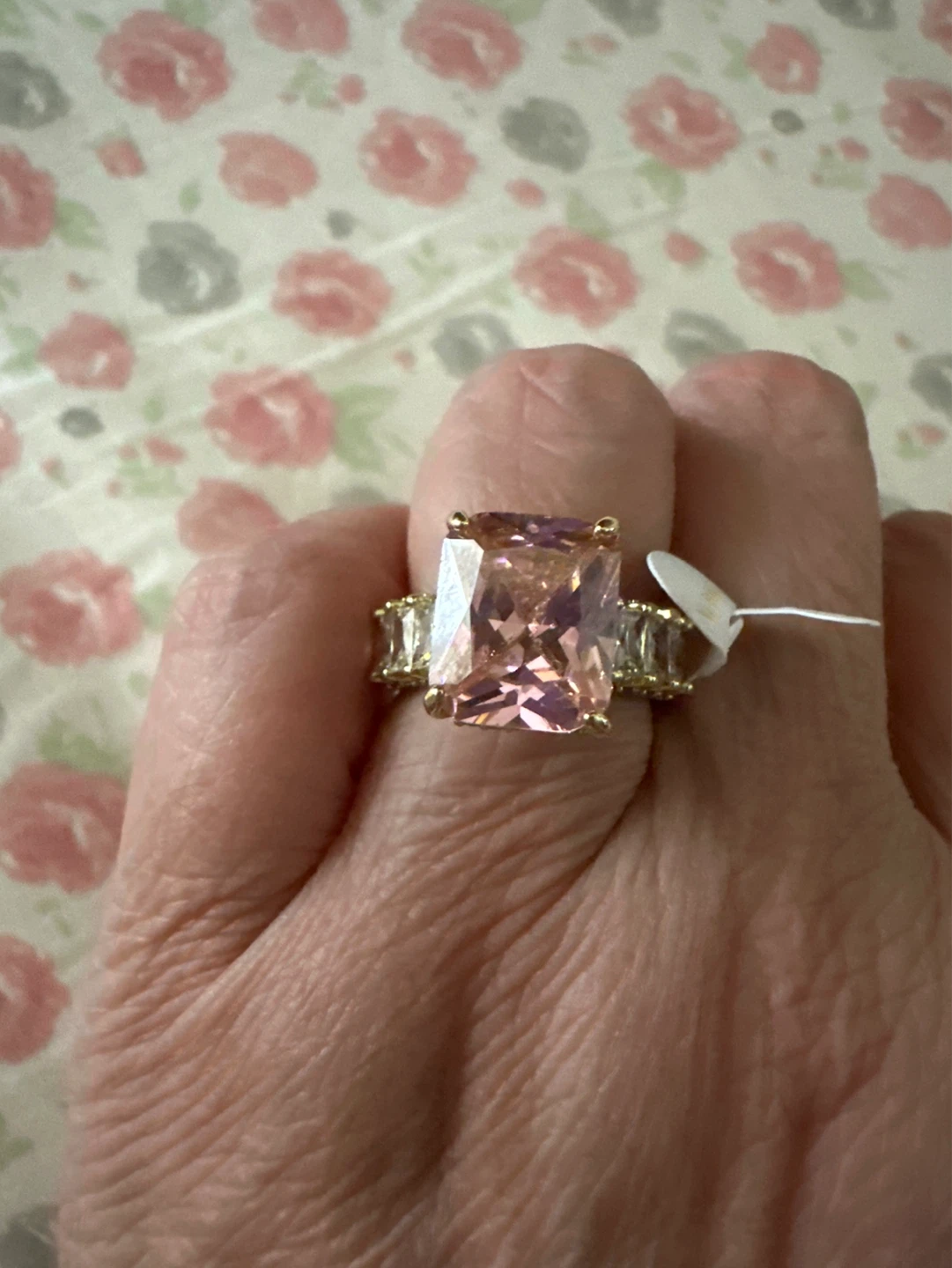 Xuping 14k gold laminated Pink Gemstone Ring - photo 2