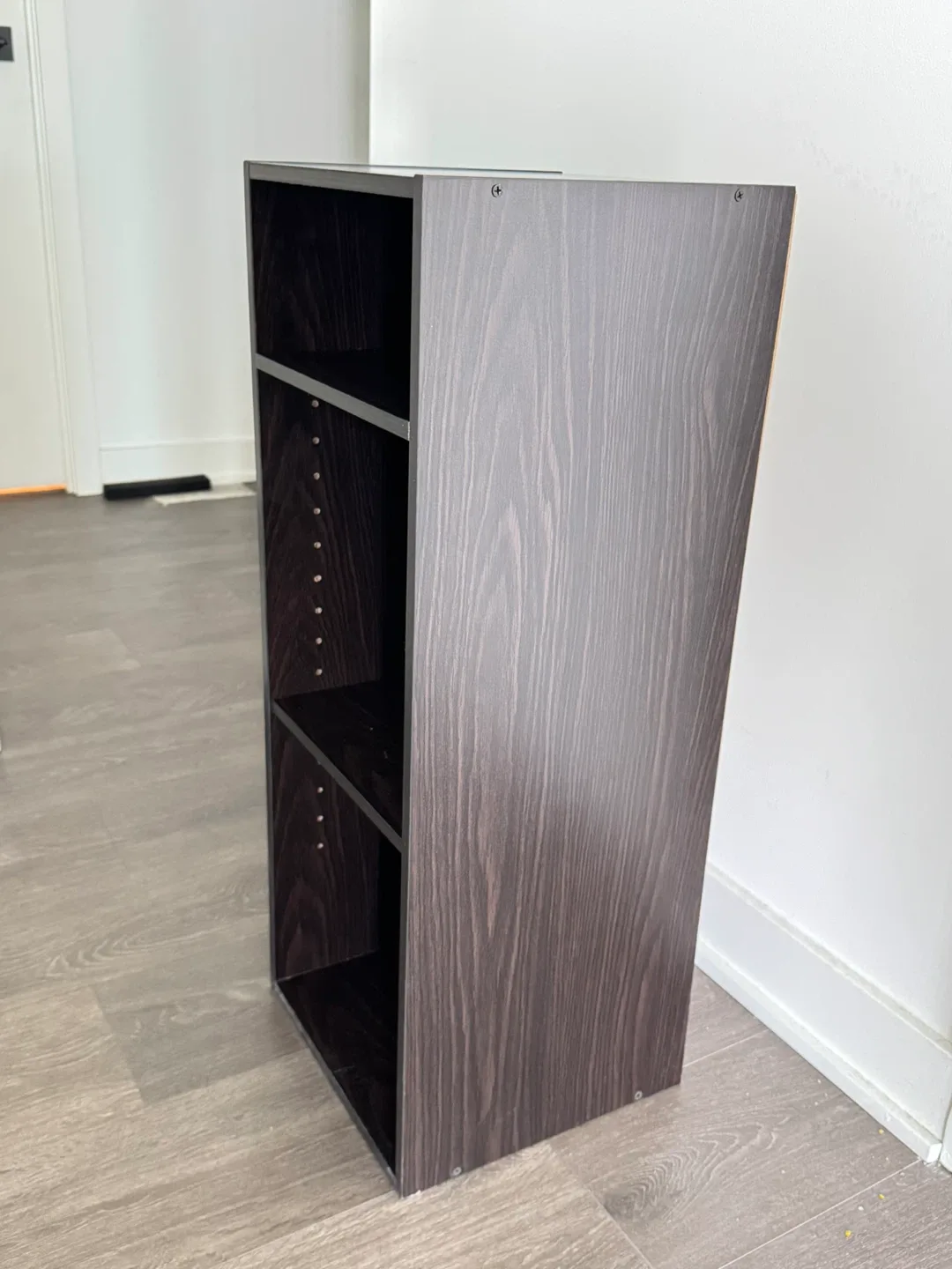 Dark Wood 3-Shelf Bookcase