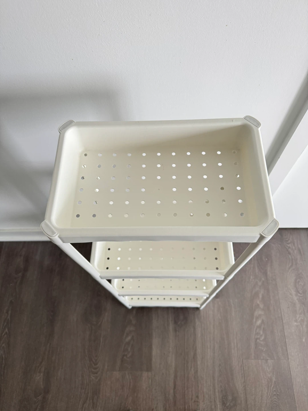 White 3-Tier Rolling Storage Cart - photo 2