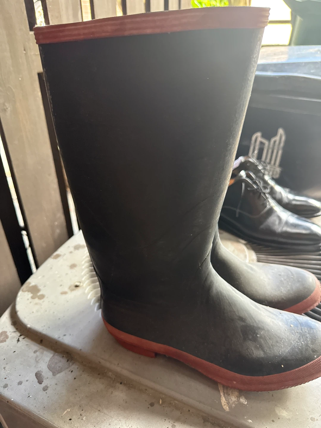 Black Rubber Boots Size 12 - photo 2