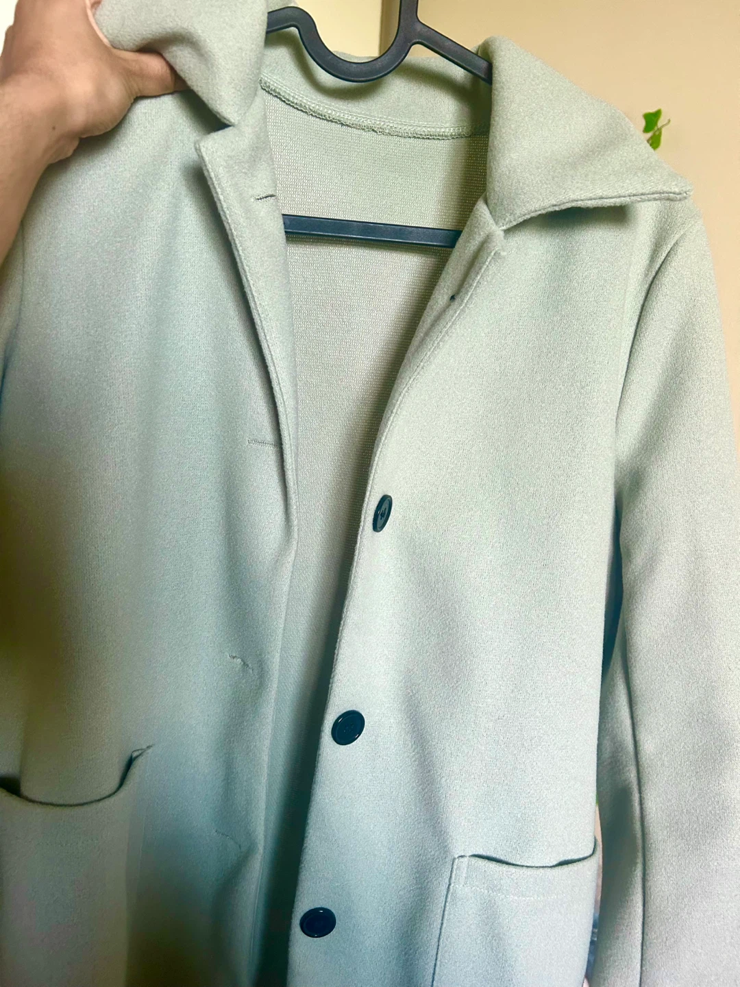 Light Green Button-Up Pea Coat