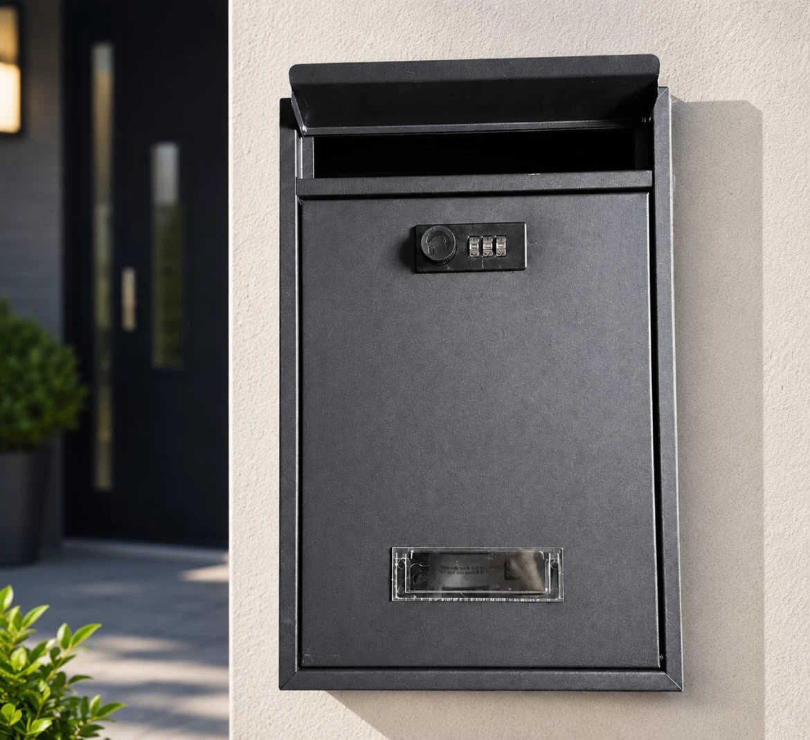 NEW in box Modern Matte Black Locking Secure Wall-Mount Drop Box