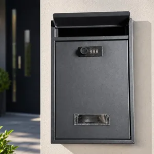 NEW in box Modern Matte Black Locking Secure Wall-Mount Drop Box