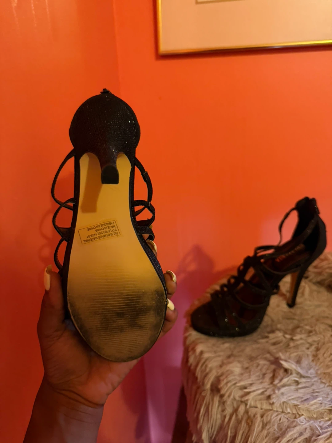 Eva Maria Black Sparkly Strappy Heels - photo 3