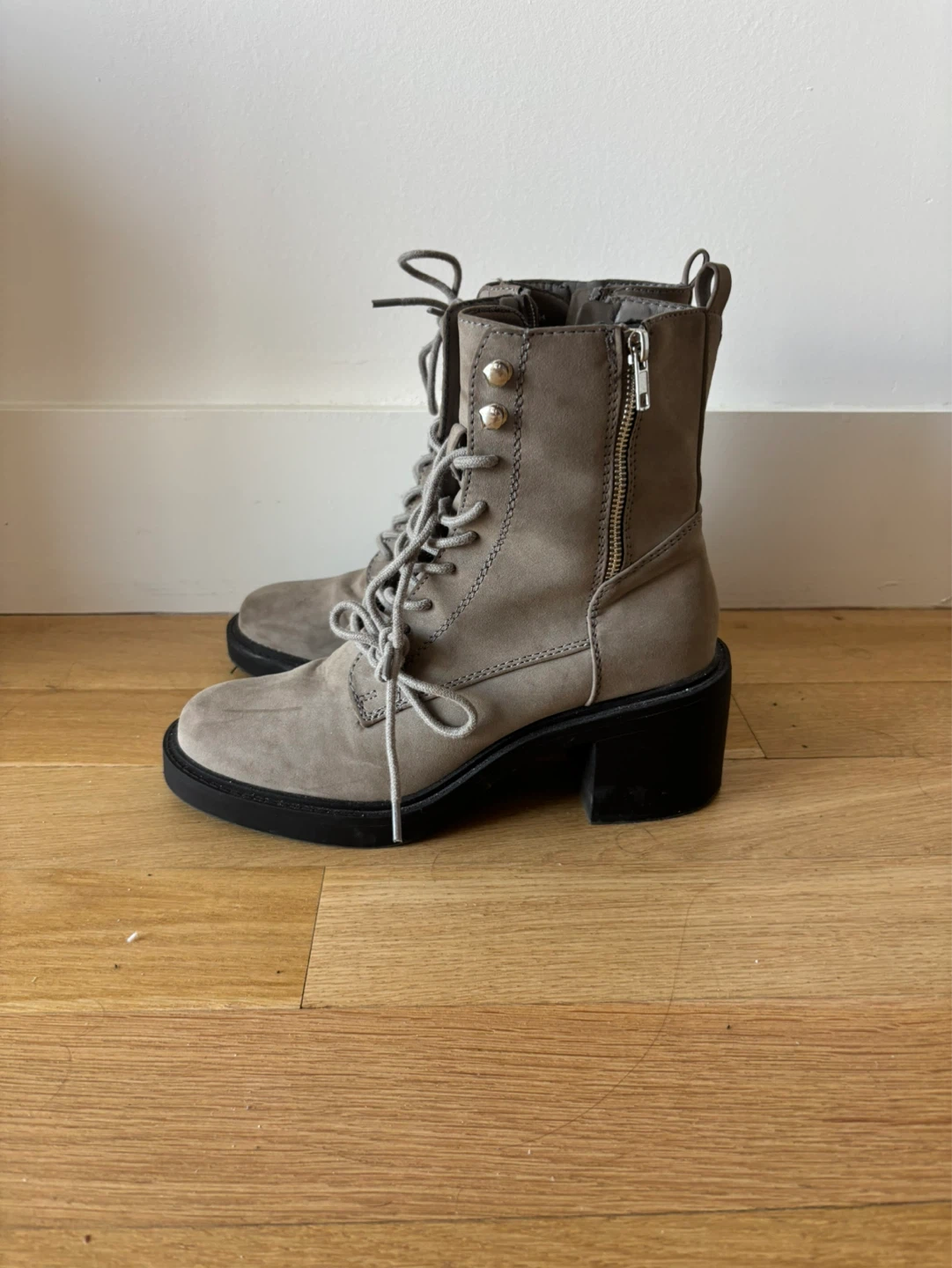 MIA Women's Grey Lace-Up Combat Boots - photo 2