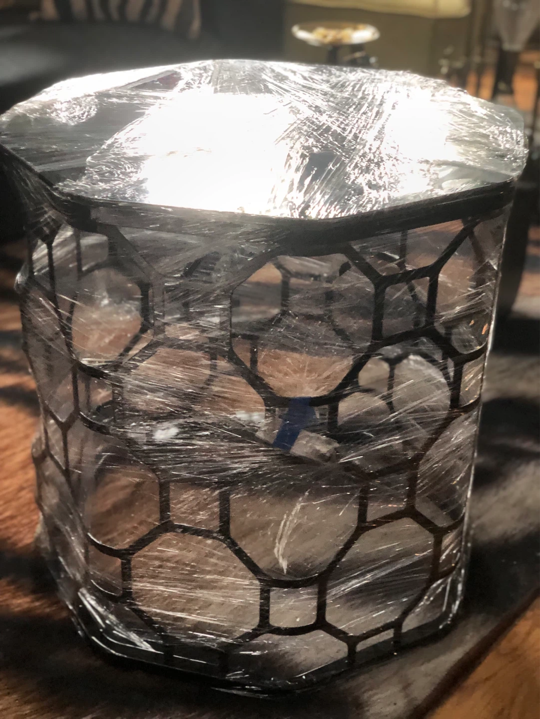 Modern Glam Accent End Table with Glass Top (New) - photo 3