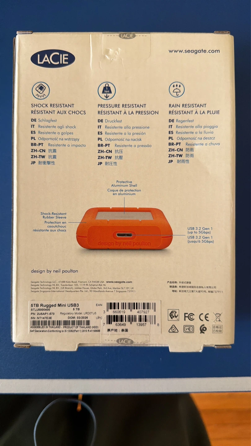 LaCie Rugged Mini 5TB Portable External Hard Drive - photo 2