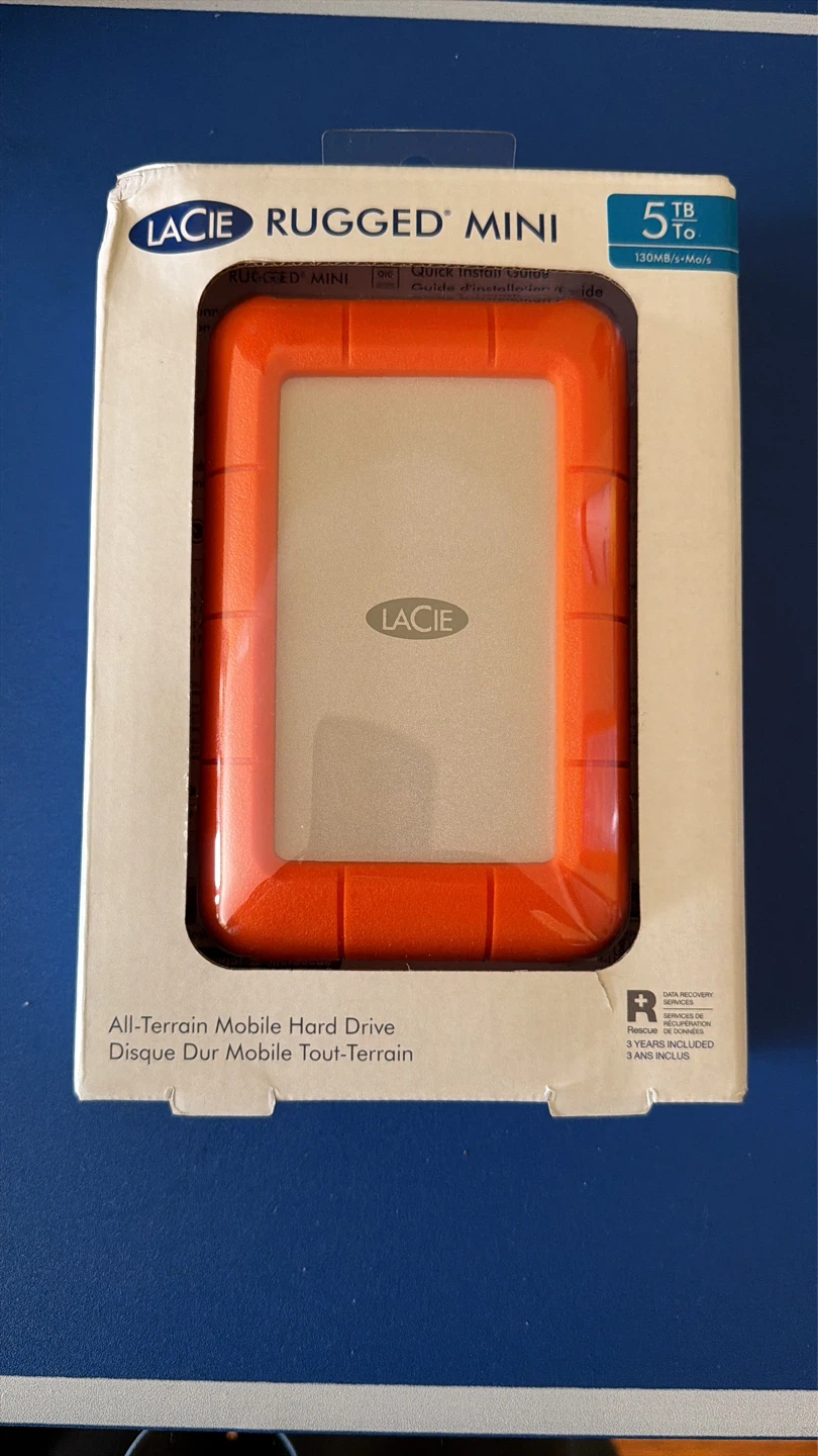LaCie Rugged Mini 5TB Portable External Hard Drive