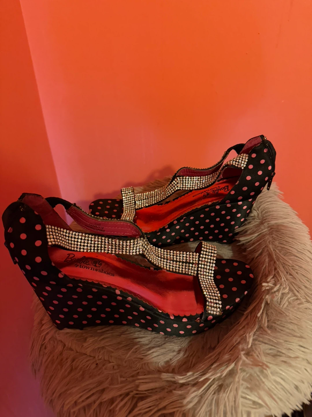 Barbie Polka Dot Wedge Heels