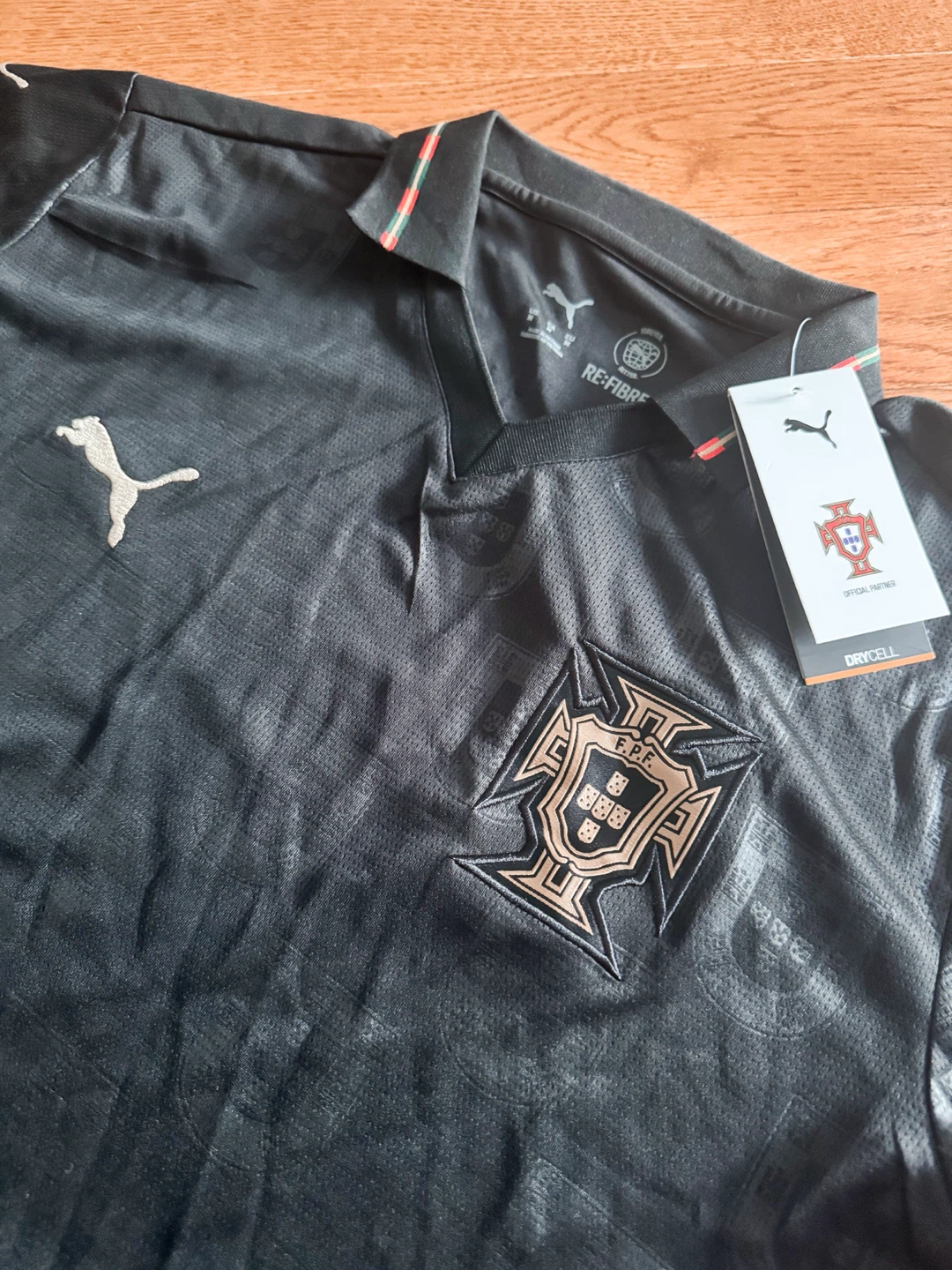 Portugal Soccer Jersey - Black - Medium