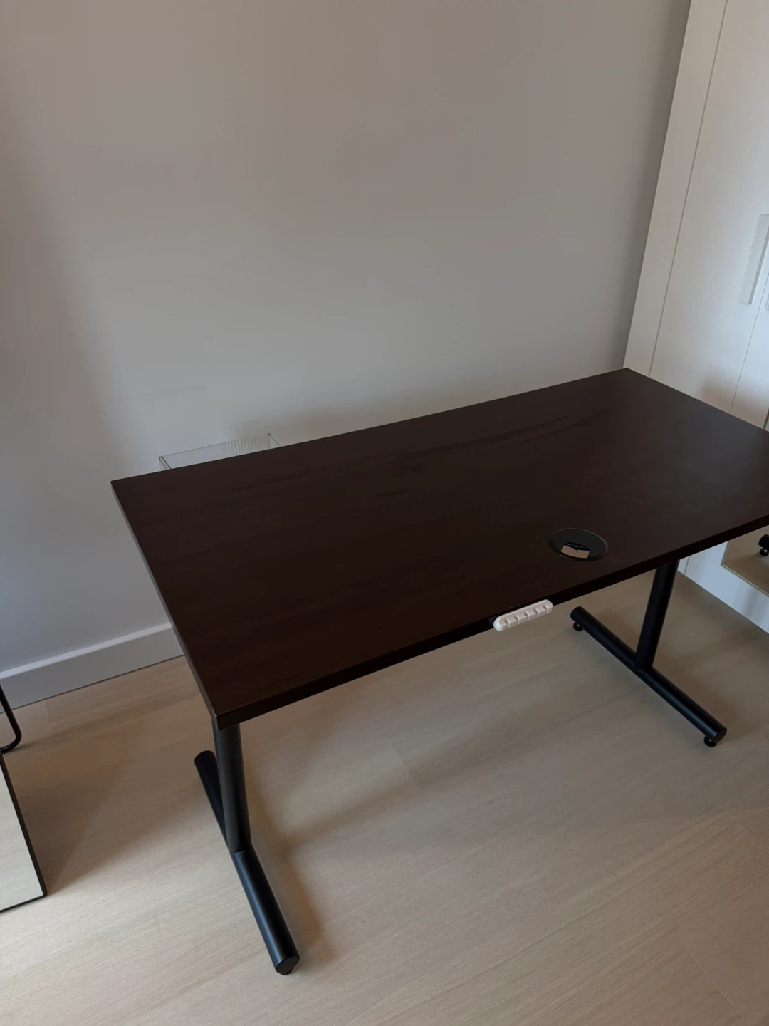 Dark Wood Desk with Cable Management - photo 5