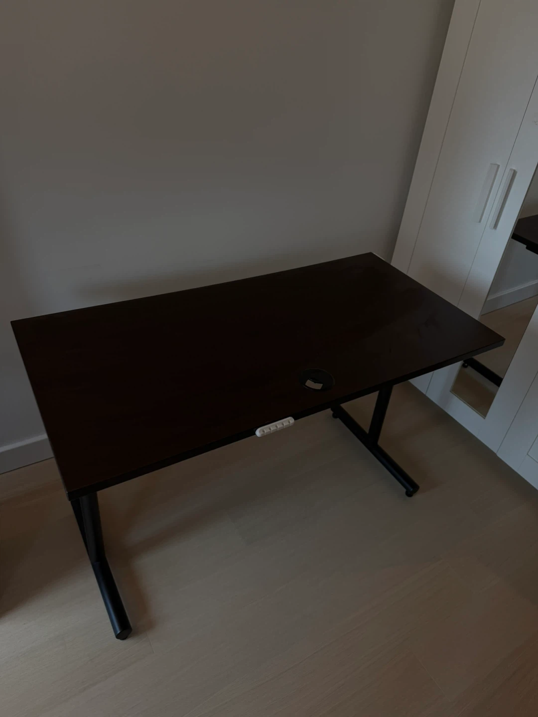 Dark Wood Desk with Cable Management - photo 4