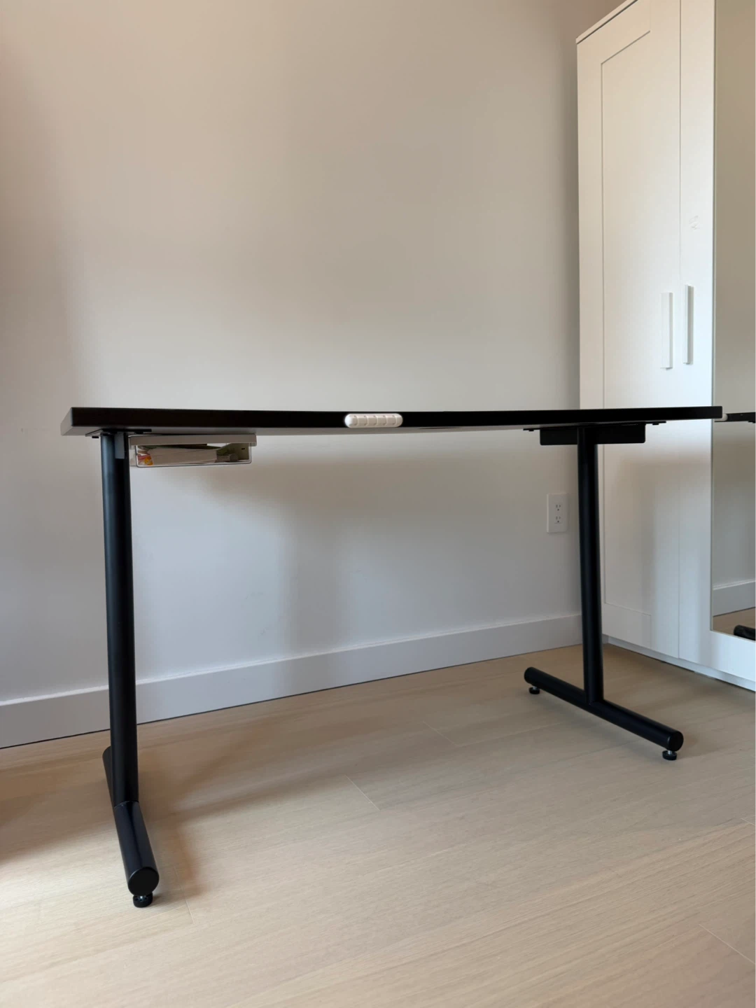 Dark Wood Desk with Cable Management - photo 3