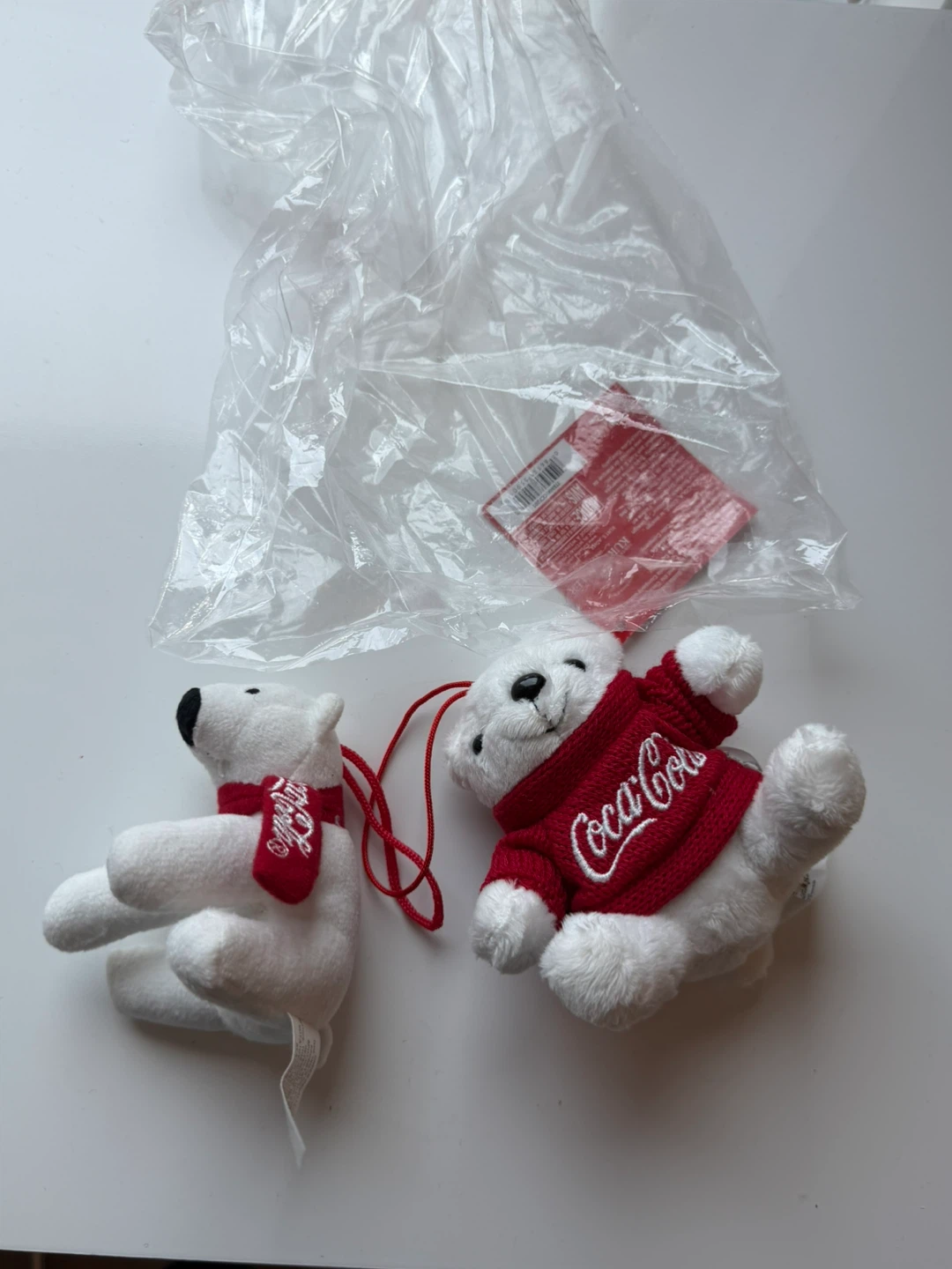 Coca-Cola Polar Bear Plush Ornaments (Set of 2)