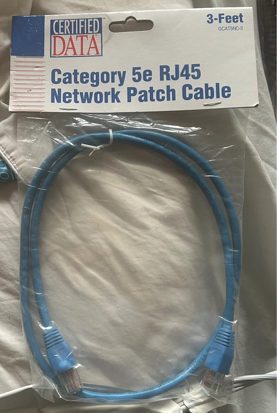 Certified Data Cat 5e RJ45 Network Patch Cable - 3 Feet