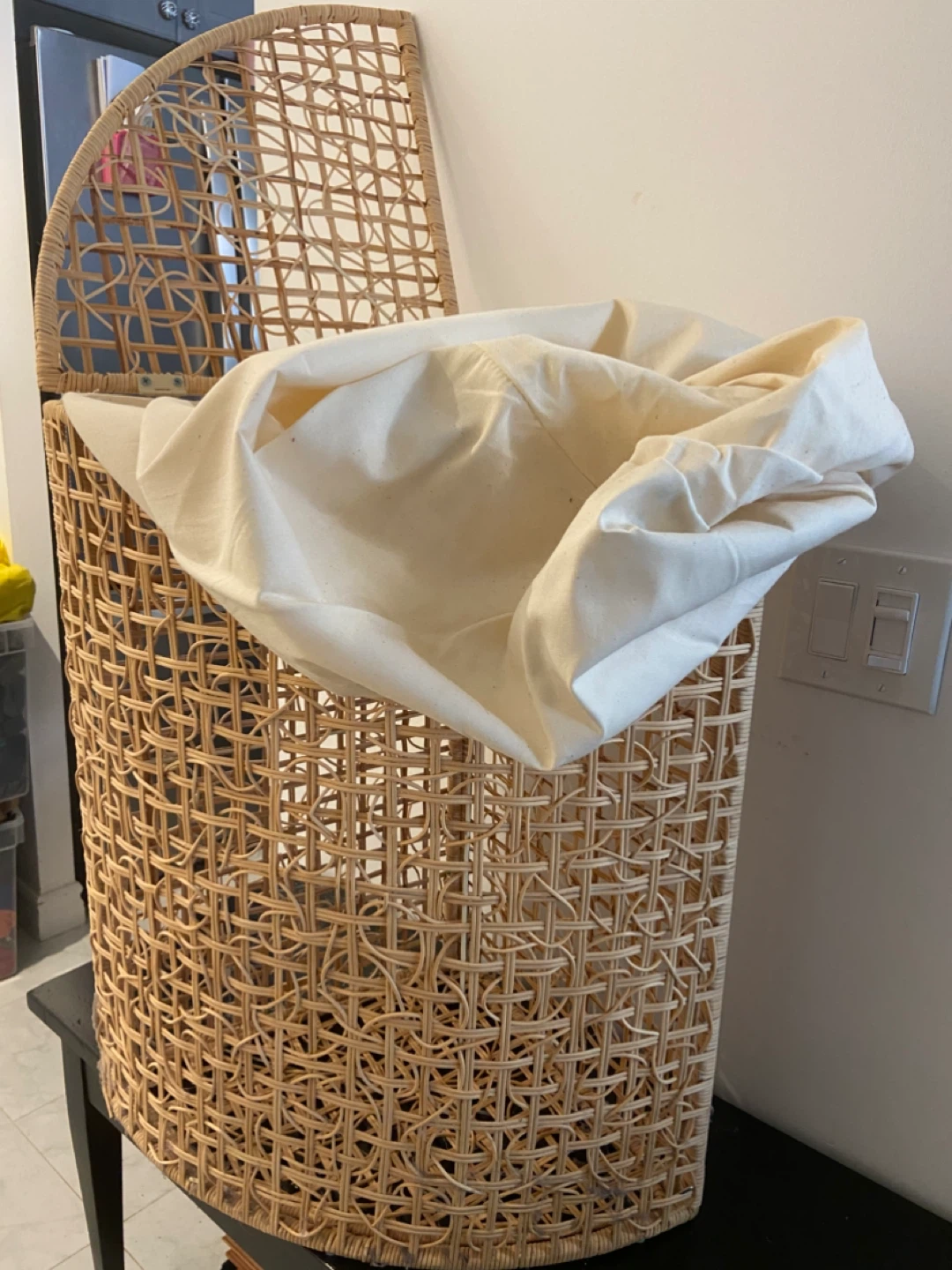 IKEA Wicker basket with lid & lining - photo 4