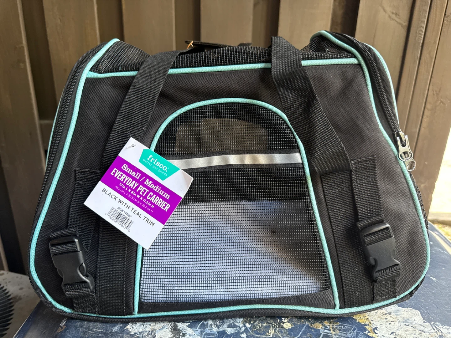 Everyday Pet Carrier - Small/Medium - Black w/ Teal Trim