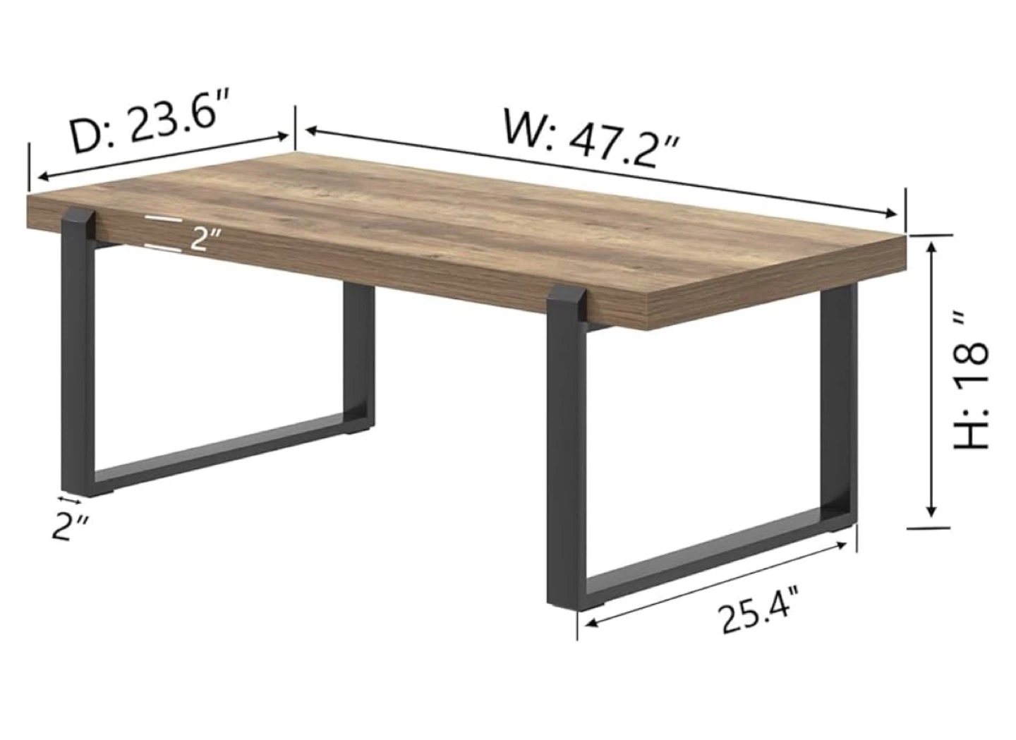Wood Coffee Table with Metal Legs - photo 4