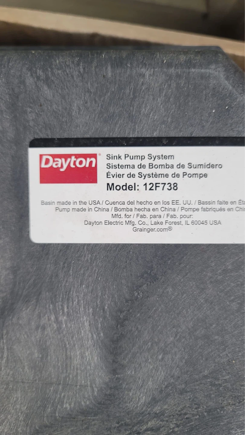Dayton Sink Pump System 12F738 with black hard box - photo 3