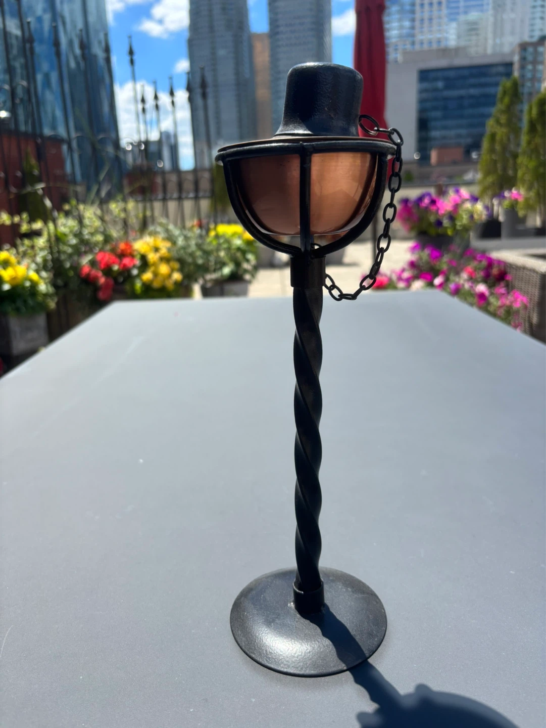 Pair of Copper and Metal Table oil Torches - photo 3