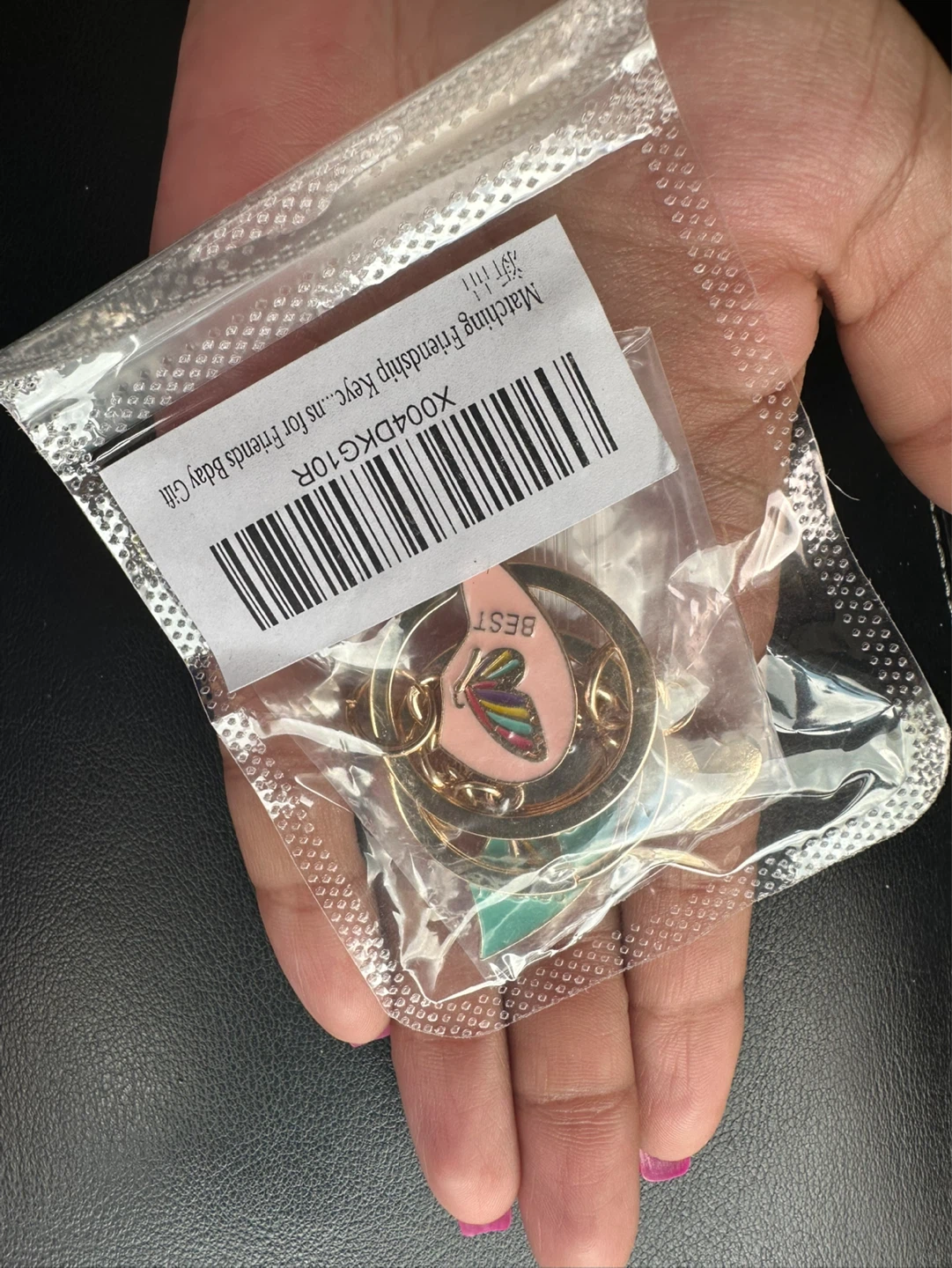 Matching Best Friend Heart Keychains - photo 3