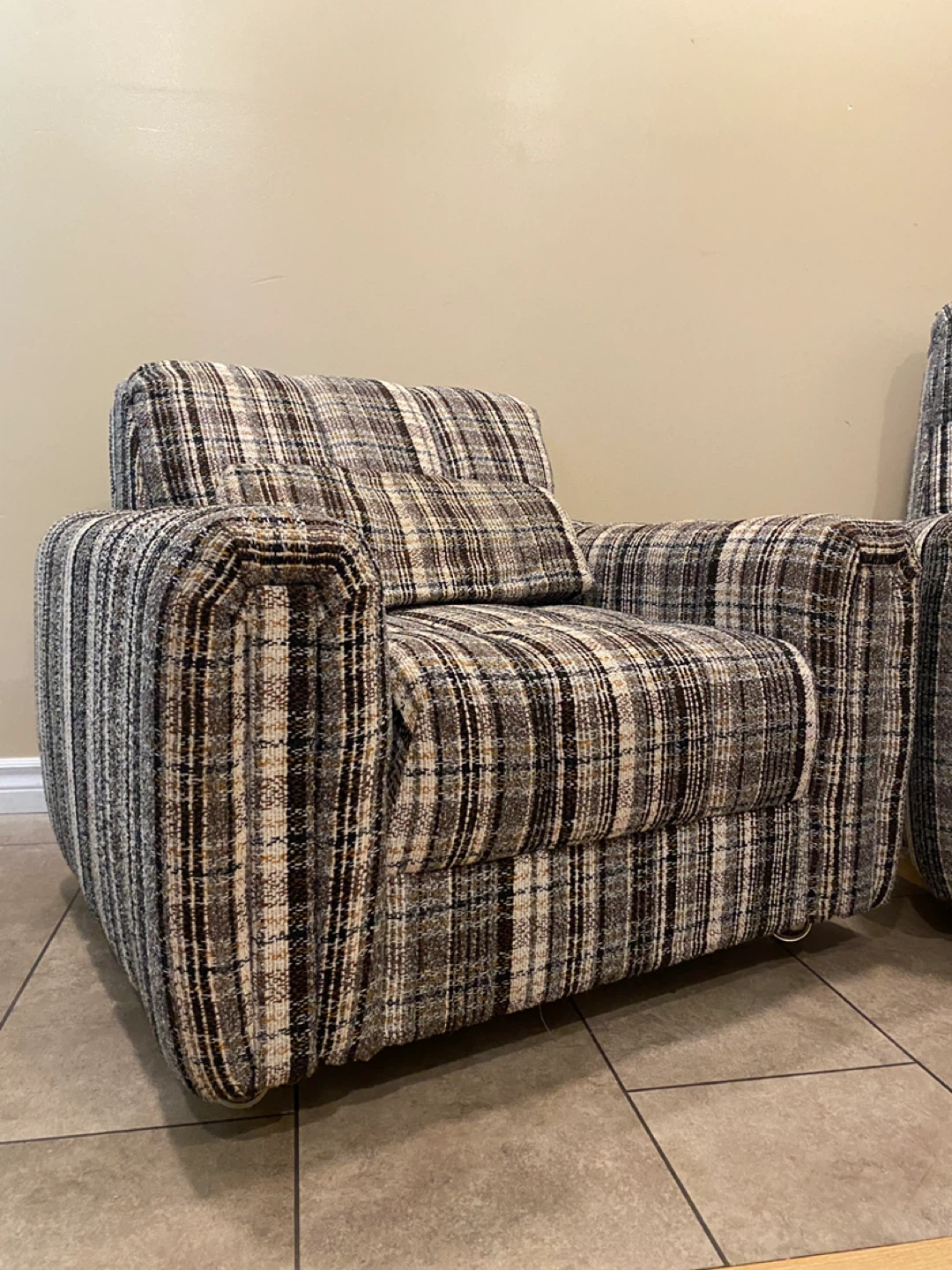 Vintage 1970s Retro Lounge Chair Set with Ottoman (CAN DELIVER) - photo 4
