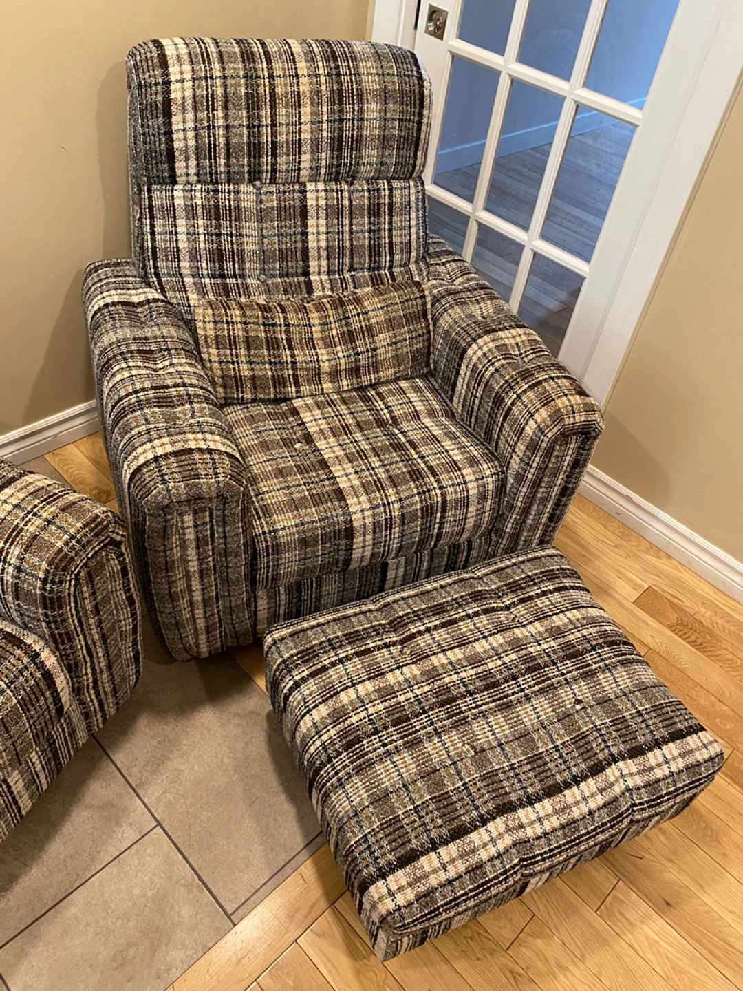 Vintage 1970s Retro Lounge Chair Set with Ottoman (CAN DELIVER) - photo 5