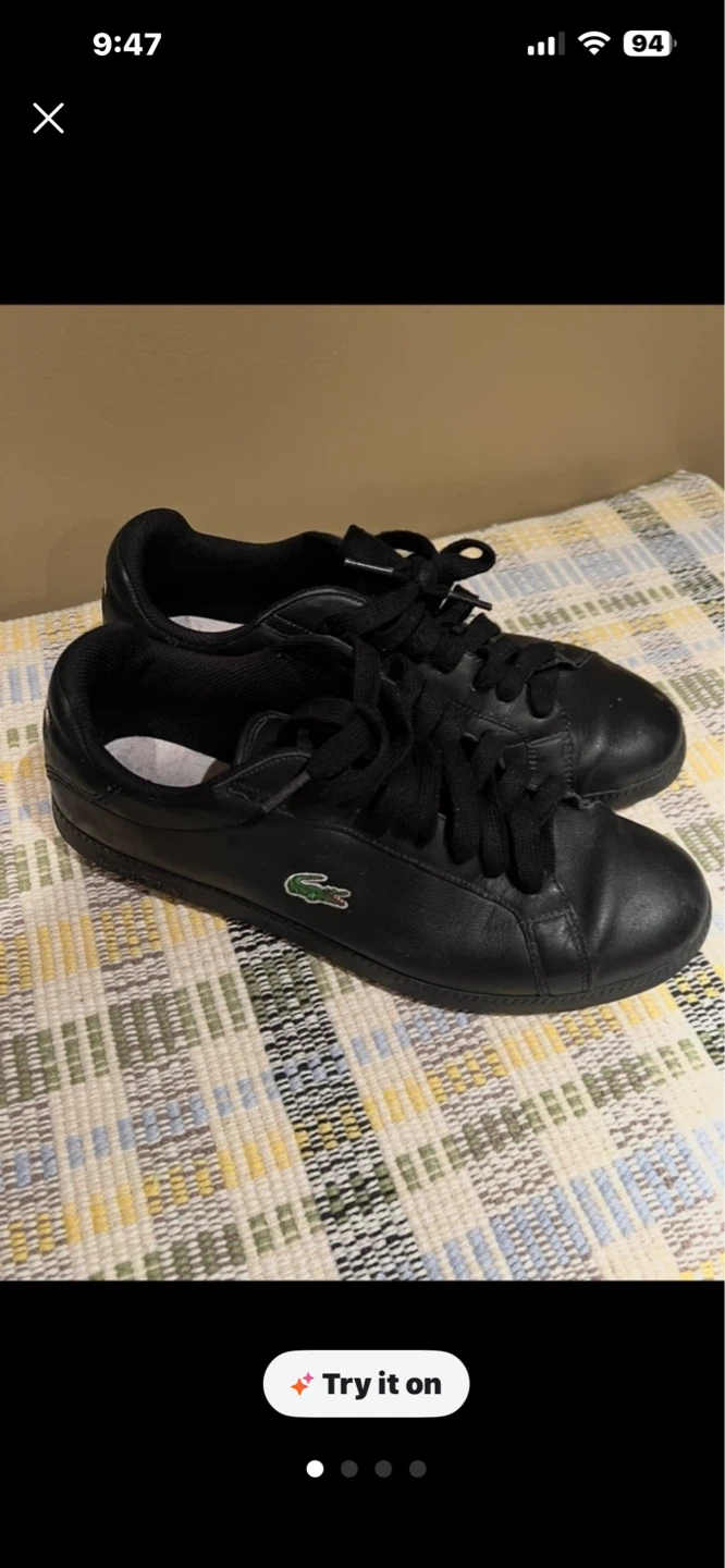 Lacoste Men's Black Leather Sneakers