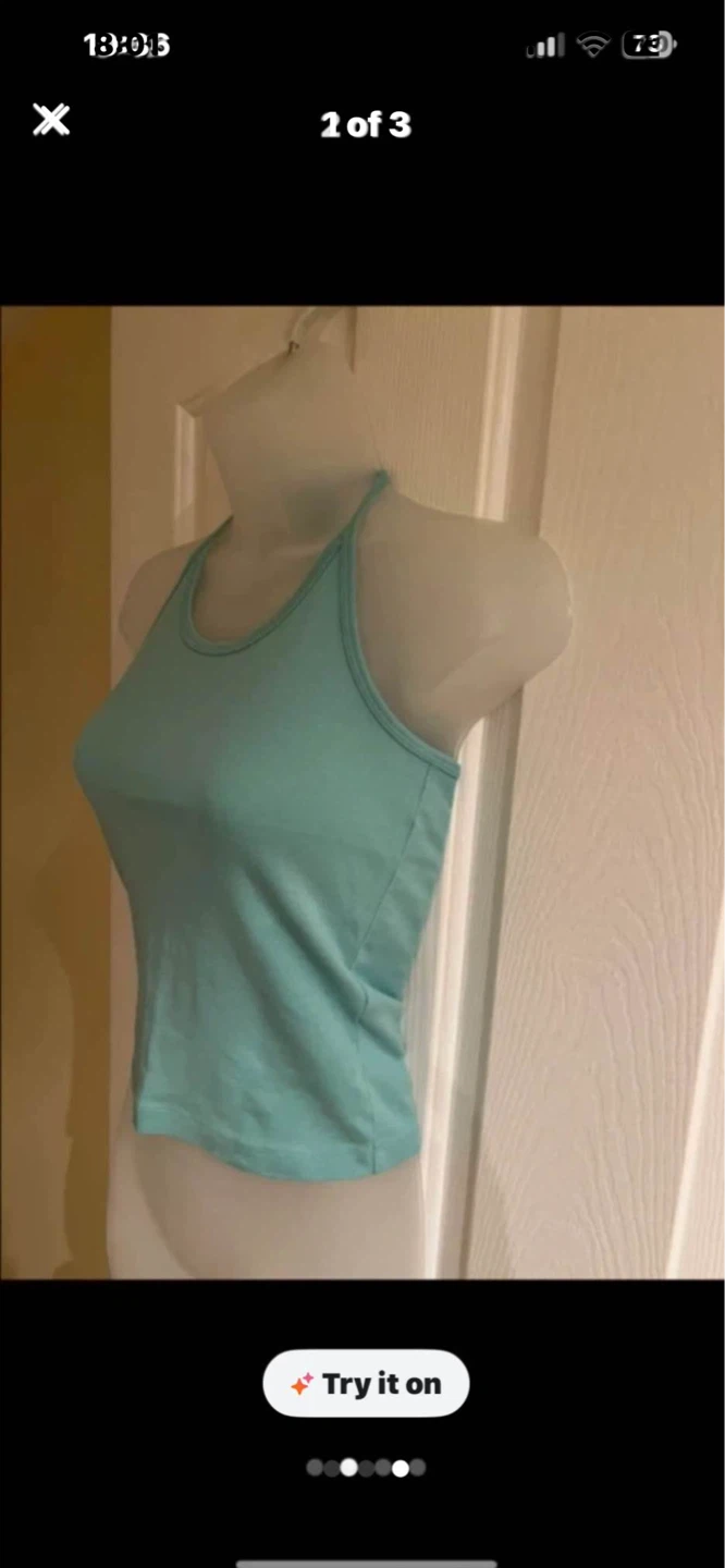 Aqua Halter Neck Tank Top - photo 3