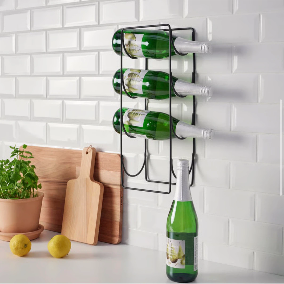 IKEA Black Metal Wine Rack