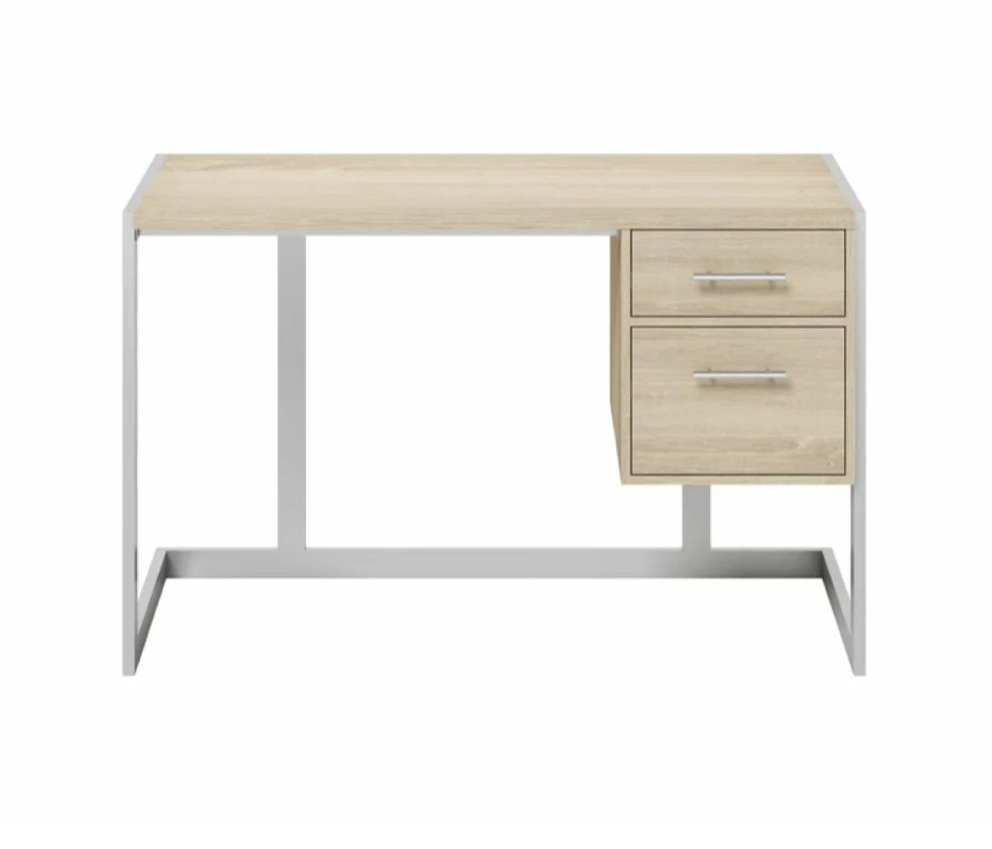 Wood and Metal Desk with 2 Drawers - photo 2