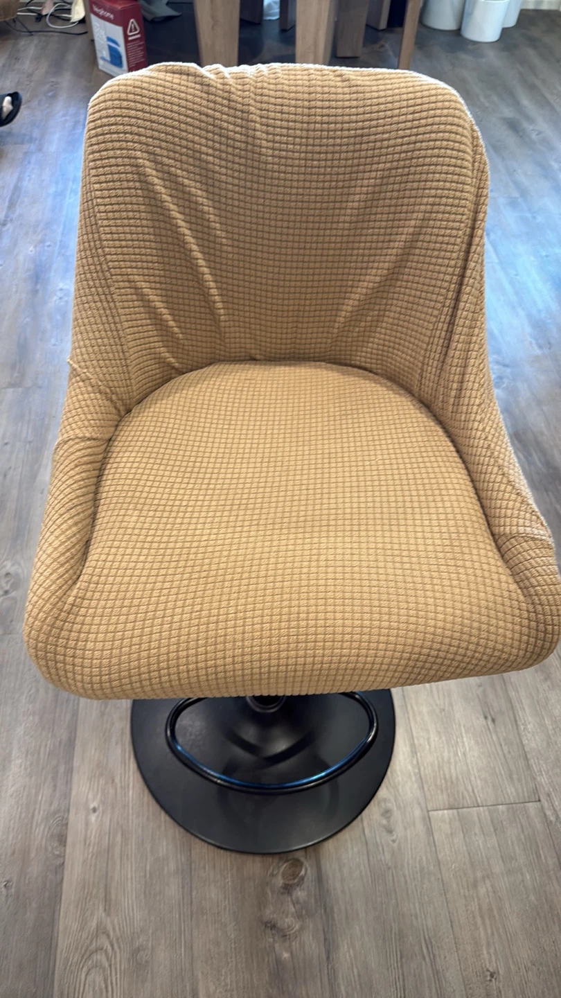 Cream Upholstered Swivel Bar Stool - photo 5