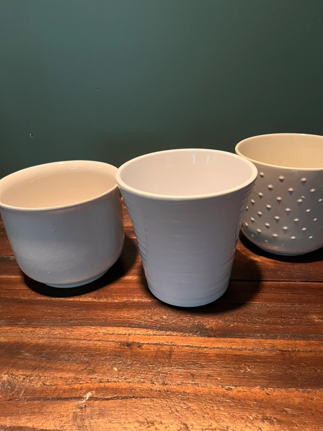 White flower pots $5 each