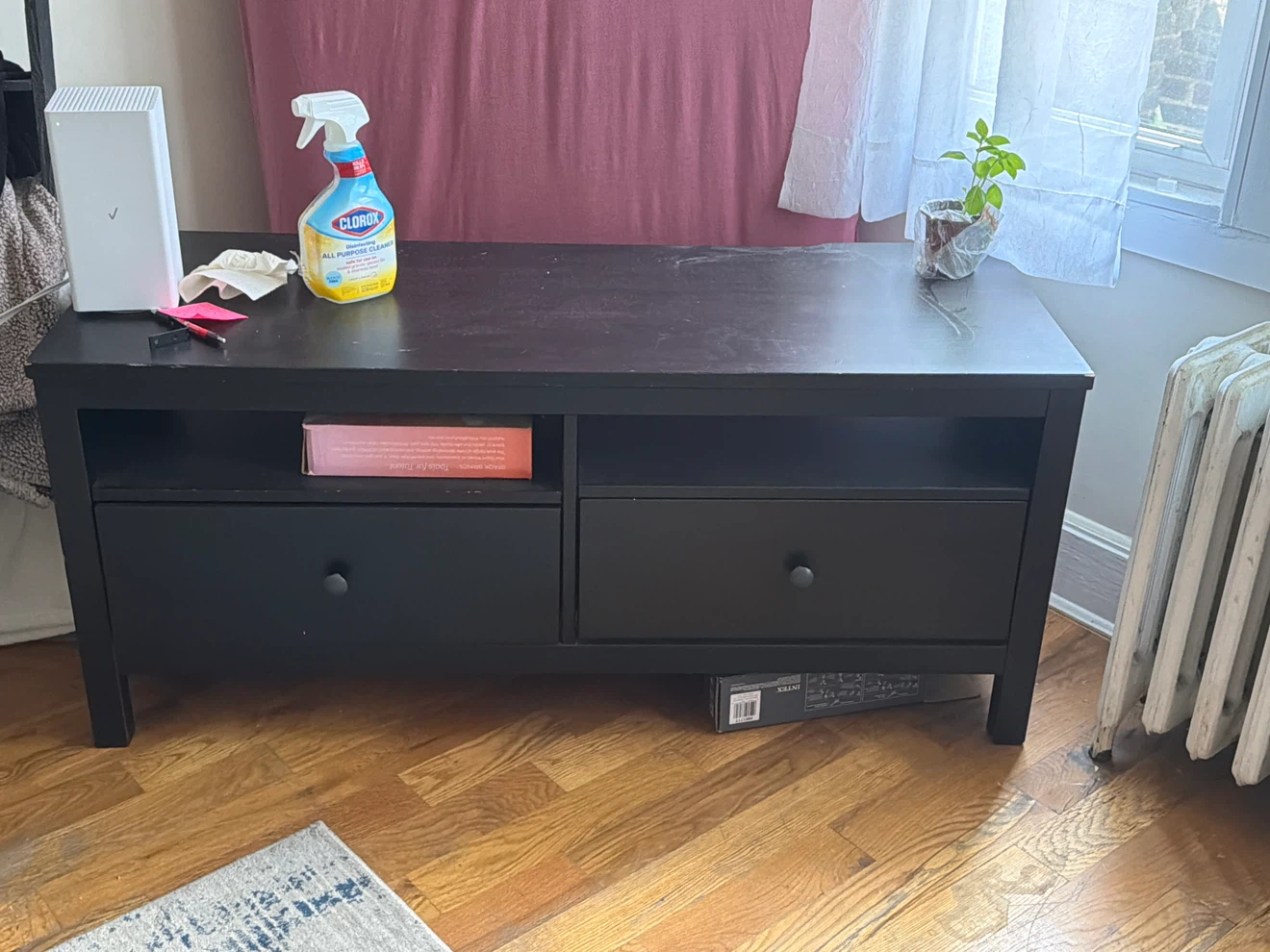 Black Media Console TV Stand with Drawers